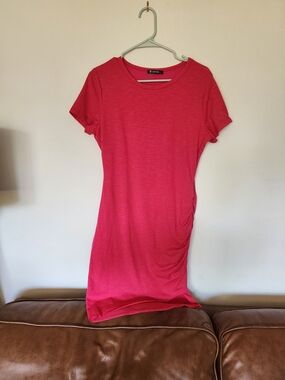 Pink Short Sleeve Tee Dress
